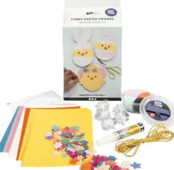 Silk Clay - DIY Kit - Sjove Påskevenner - Karton Med Pynt