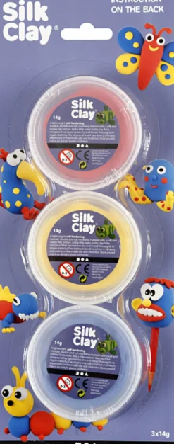 Silk Clay - 3 Farver - Modellervoks Sæt - 3X14 G
