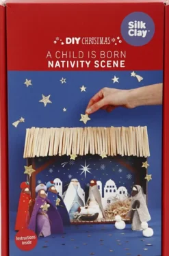 Silk Clay - Jule DIY Kit - Et Barn Er Født - Krybbespil