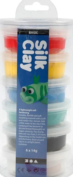 Silk Clay - Modellervoks Sæt - 6 Farver - 6X14 G