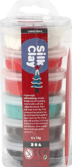 Silk Clay Modellervoks Sæt Jul - 6 X 14 G