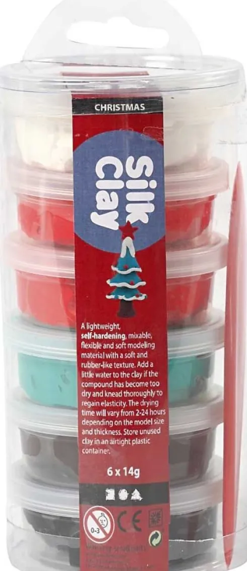 Silk Clay Modellervoks Sæt Jul - 6 X 14 G