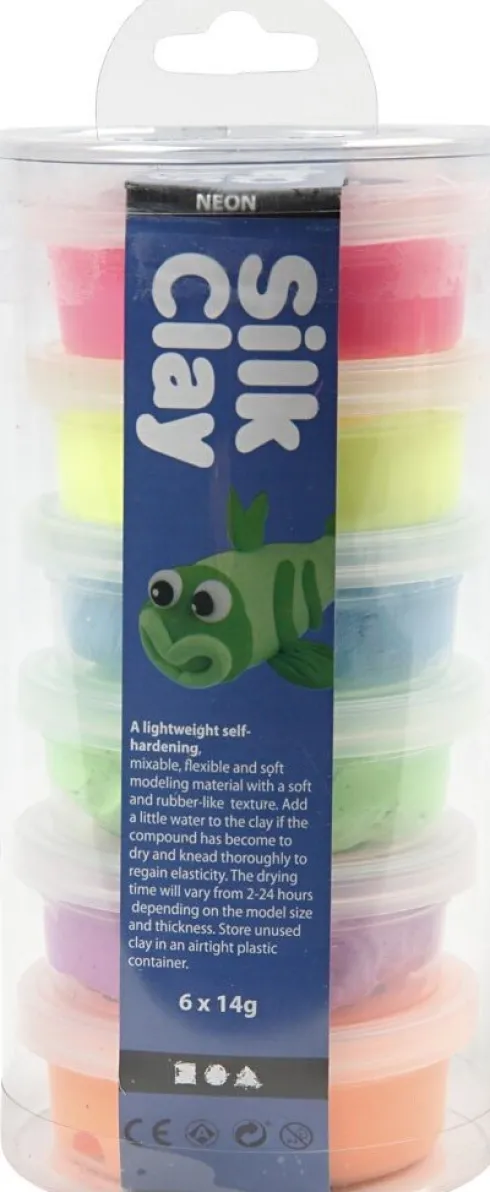 Silk Clay - Modellervoks Sæt - Neon - 6X14 G