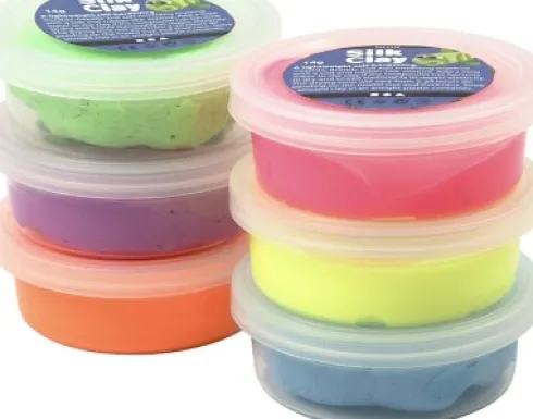 Silk Clay - Modellervoks Sæt - Neon - 6X14 G