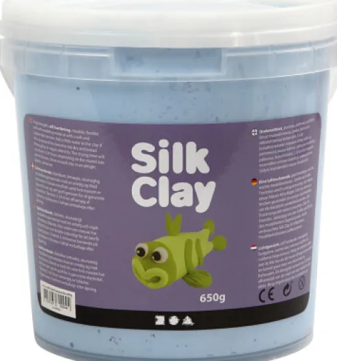 Silk Clay - Neon Blå -Modellervoks I Spand - 650 G