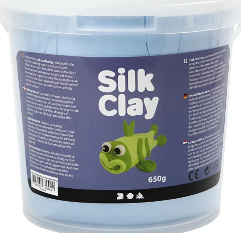Silk Clay - Neon Blå -Modellervoks I Spand - 650 G