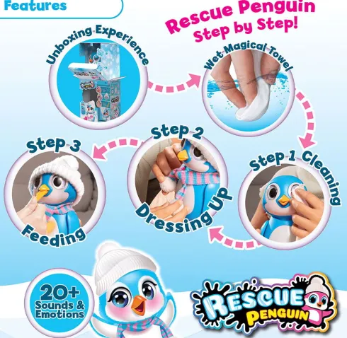 Silverlit - Rescue Penguin - Interaktiv Pingvin Legetøj - Blå