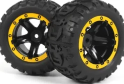 Slyder Mt Wheels/Tires Assembled - Black/Yellow - 540260 - Blackzon