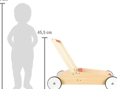 Small Foot - Gåvogn I Træ - Kobber Rød
