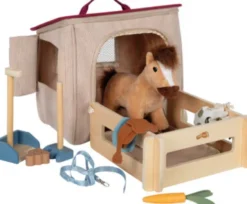 Small Foot - Hest Bamse Legesæt - Med Stald Og Udstyr I Pose