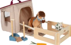 Small Foot - Hest Bamse Legesæt - Med Stald Og Udstyr I Pose