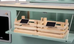 Small Foot - 2-I-1 Legebutik Og Legekøkken Til Børn - Træ - Grøn