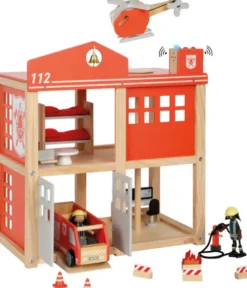 Small Foot - Stor Brandstation Legetøj Med Tilbehør - Træ