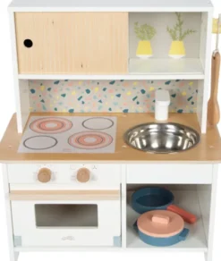 Small Foot - Terrazzo Legekøkken Med Tilbehør - Træ - Kompakt