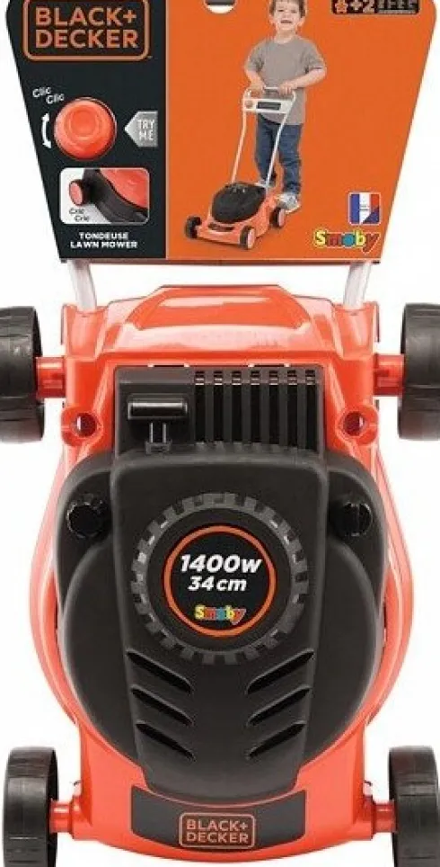 Smoby - Legetøjs Plæneklipper - Black And Decker - 54 CM