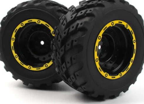 Smyter Mt Wheels/Tires Assembled - Yellow/2Pcs - 540265 - Blackzon