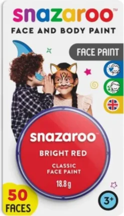 Snazaroo - Ansigtsmaling - Rød - 18 ML