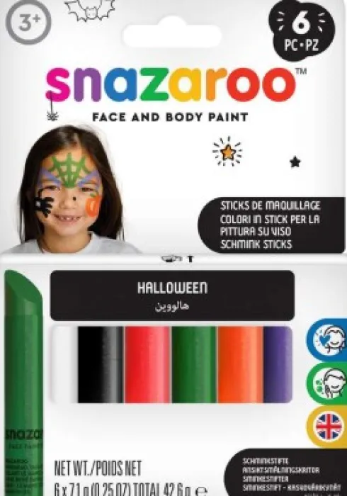 Snazaroo - Ansigtsmaling Stifter - Halloween - 6 Farver