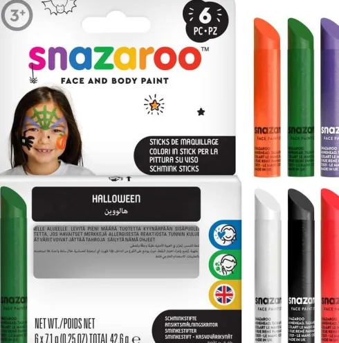 Snazaroo - Ansigtsmaling Stifter - Halloween - 6 Farver