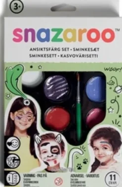 Snazaroo - Ansigtsmaling Sæt Med 10 Farver Og Idéhæfte - Grøn