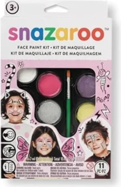 Snazaroo - Ansigtsmaling Sæt Med 10 Farver Og Idéhæfte - Lyserød