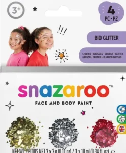 Snazaroo - Glitter Og Glitter Fixer Gel Til Ansigt Og Krop - 4 Dele