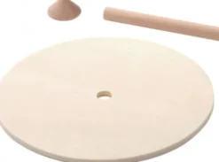 Snurretop Med 10 Skiver I Træ - Ø 15 CM