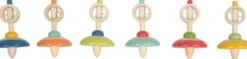 Snurretop Med Snor - Stribet I Træ - Assorteret - Small Foot
