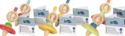 Snurretop Med Snor - Stribet I Træ - Assorteret - Small Foot