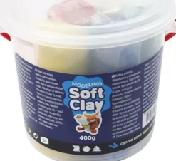 Soft Clay - Modellervoks I Spand - 5 Farver - 400 G
