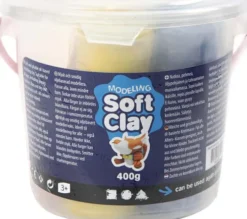 Soft Clay - Modellervoks I Spand - 5 Farver - 400 G