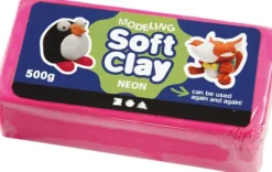 Soft Clay - Modellervoks - Neon Pink - 500 G