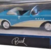 Speedcar Bil 1:43 I Metal - Blå Og Hvid Buick