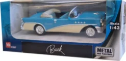 Speedcar Bil 1:43 I Metal - Blå Og Hvid Buick