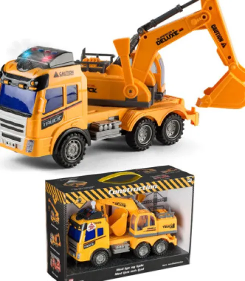 Speedcar - Excavator Lastbil Med Rendegraver - Lys - Lyd Og Friktion
