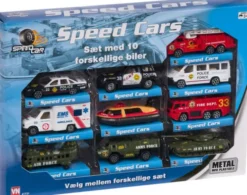 Speedcar - Sæt Med 10 Biler - Assorteret