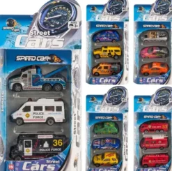 Speedcar - Streetcar 3 Biler I Metal - Assorteret