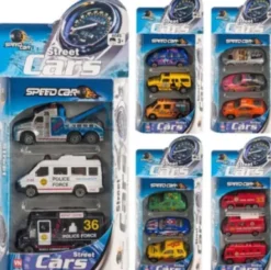 Speedcar - Streetcar 3 Biler I Metal - Assorteret