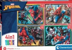 Spiderman Puslespil - Marvel - Super Color - Clementoni - 4 Stk