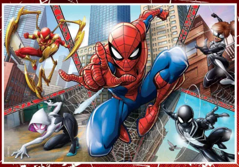 Spiderman Puslespil - Marvel - Super Color - Clementoni - 4 Stk