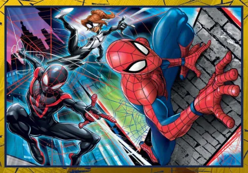 Spiderman Puslespil - Marvel - Super Color - Clementoni - 4 Stk