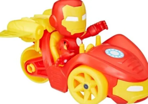 Spidey & Friends - Iron Man Racer Køretøj Og Figur - Hasbro F7458