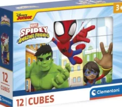 Spidey Puslespil - Marvel - 12 Kuber - Clementoni