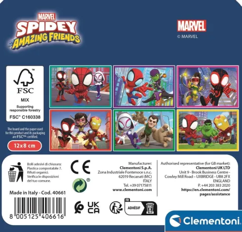 Spidey Puslespil - Marvel - 6 Kuber - Clementoni