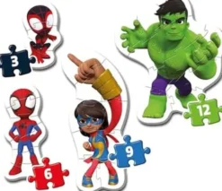 Spidey Puslespil - Mit Første - Marvel - Color - Clementoni - 4 Stk