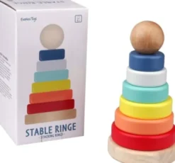 Stabeltårn Med Ringe - Træ - Barbo Wood