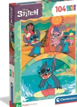 Stitch Puslespil - Disney - Super Color - 104 Brikker - Clementoni