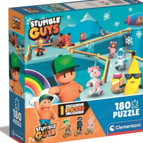 Stumble Guys Puslespil - 180 Brikker - Inkl. Stickers - Clementoni