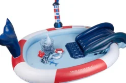 Swim Essentials - Badebassin Med Rutsjebane - 320 L - Havstriber