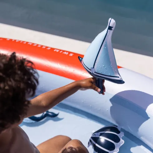 Swim Essentials - Badebassin Med Rutsjebane - 320 L - Havstriber